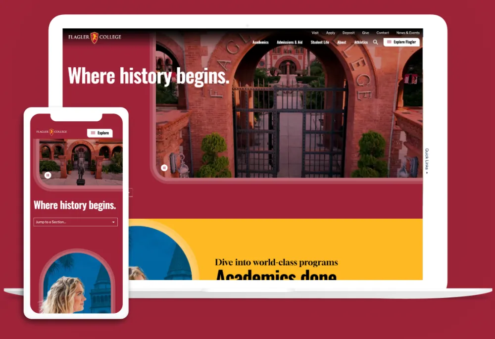 Flagler College on multiple devices