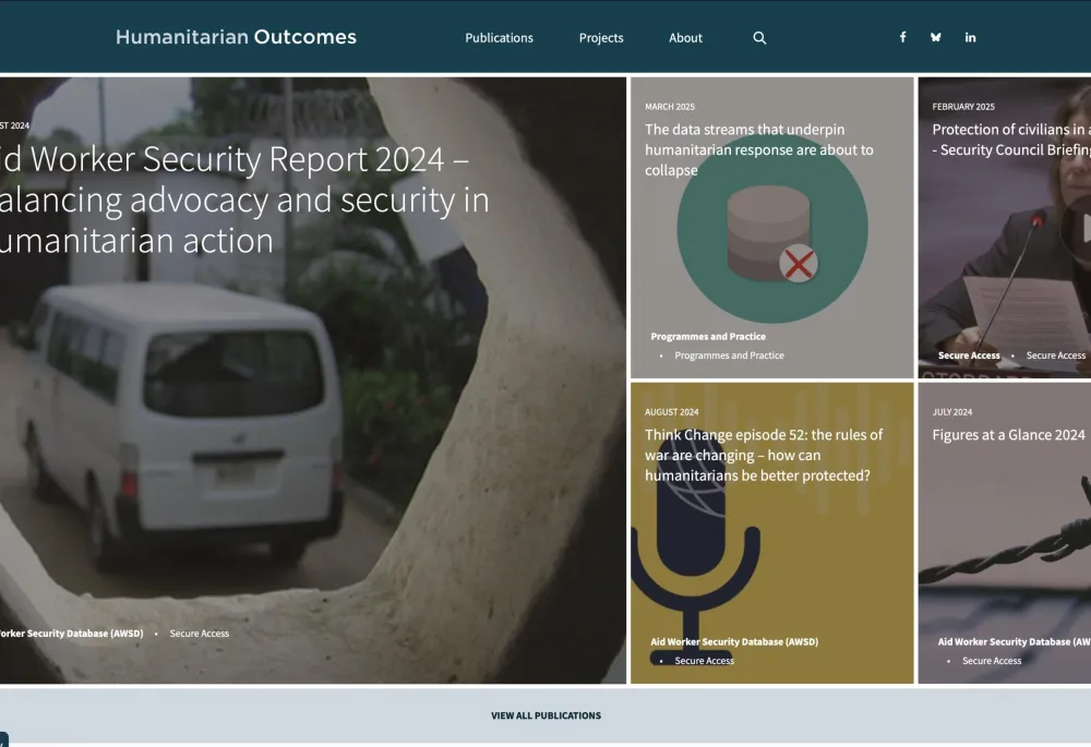 Humanitarian Outcomes website screenshot