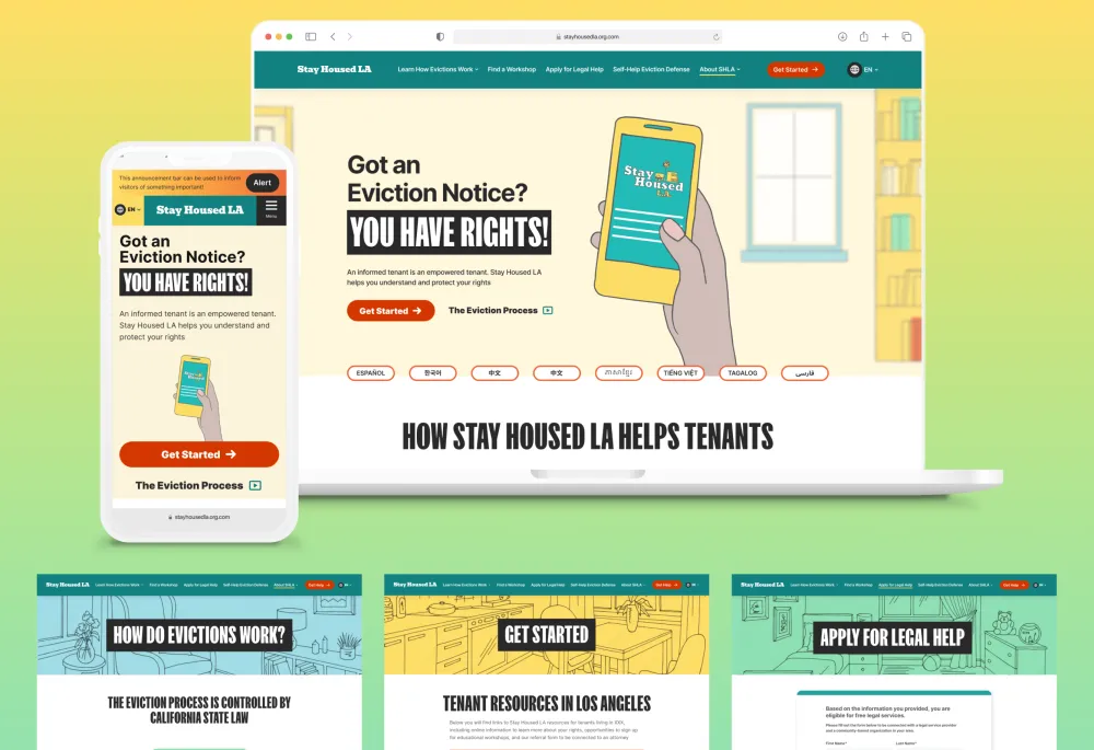 Image of the SHLA Homepage on Desktop and Mobile