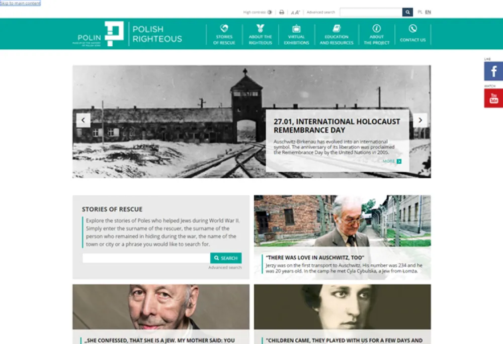 BlueSoft for POLIN Museum - Screenshot of a new portal