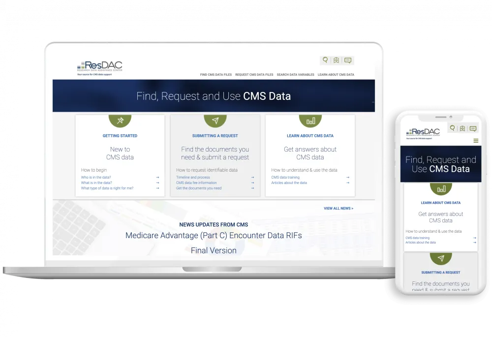 ResDAC website built by Nighthawk Marketing