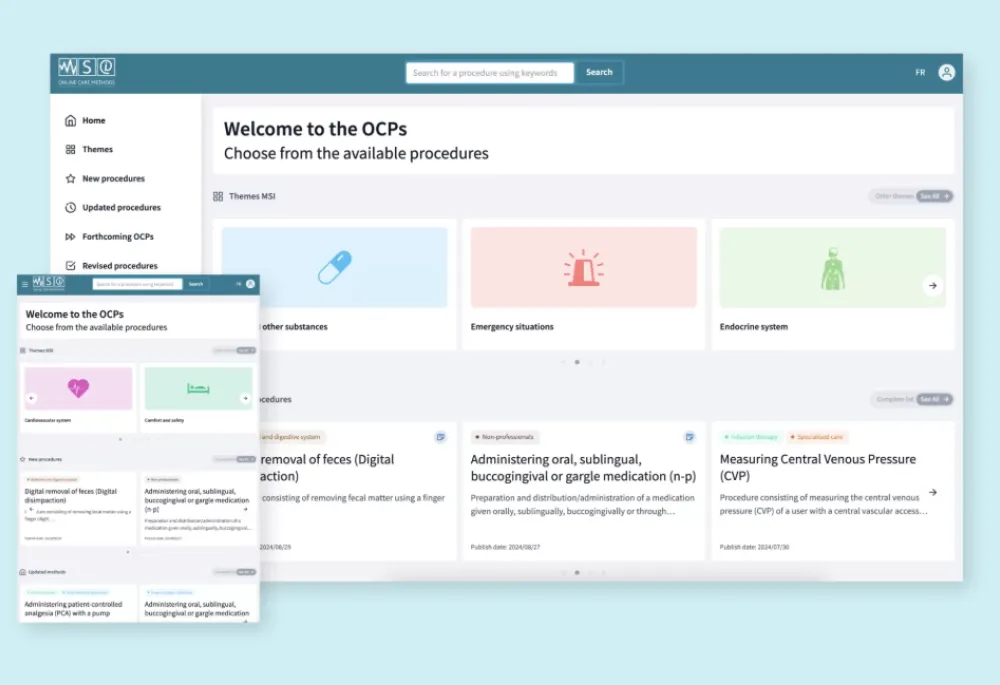 Online Care Procedures (OCP) Screenshot