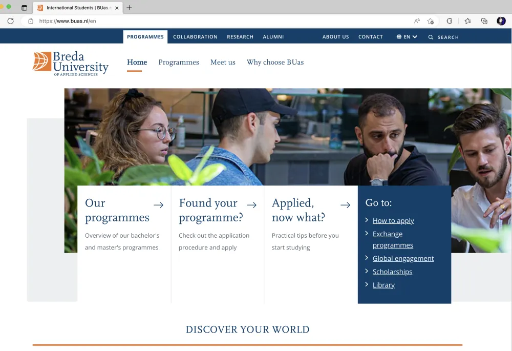 Breda University of applied sciences: discover your world