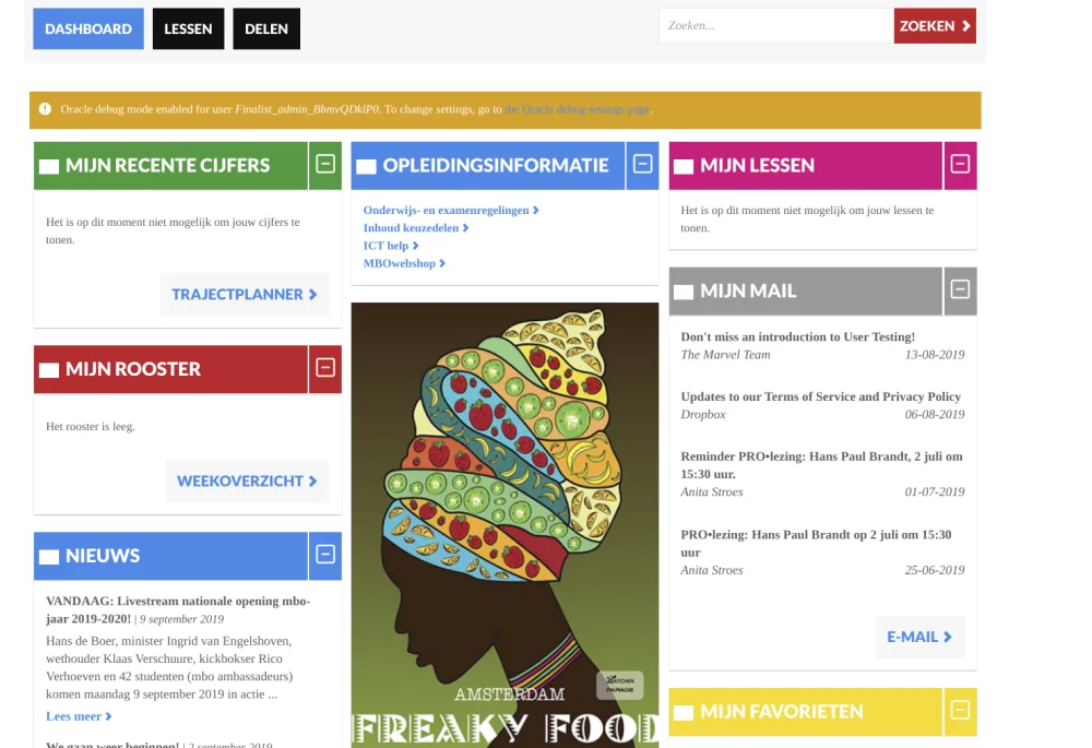 ELO and submission portal at Grafisch Lyceum Utrecht