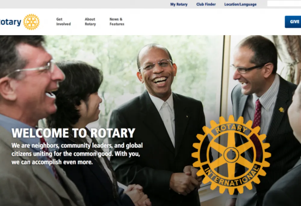 Front page of Rotary International's Drupal site