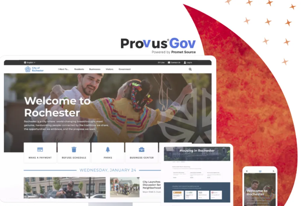 City of Rochester Website with ProvusGov