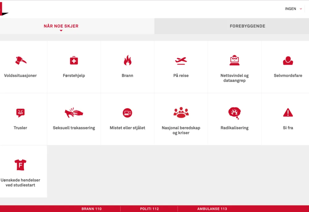 Sikre siden homepage