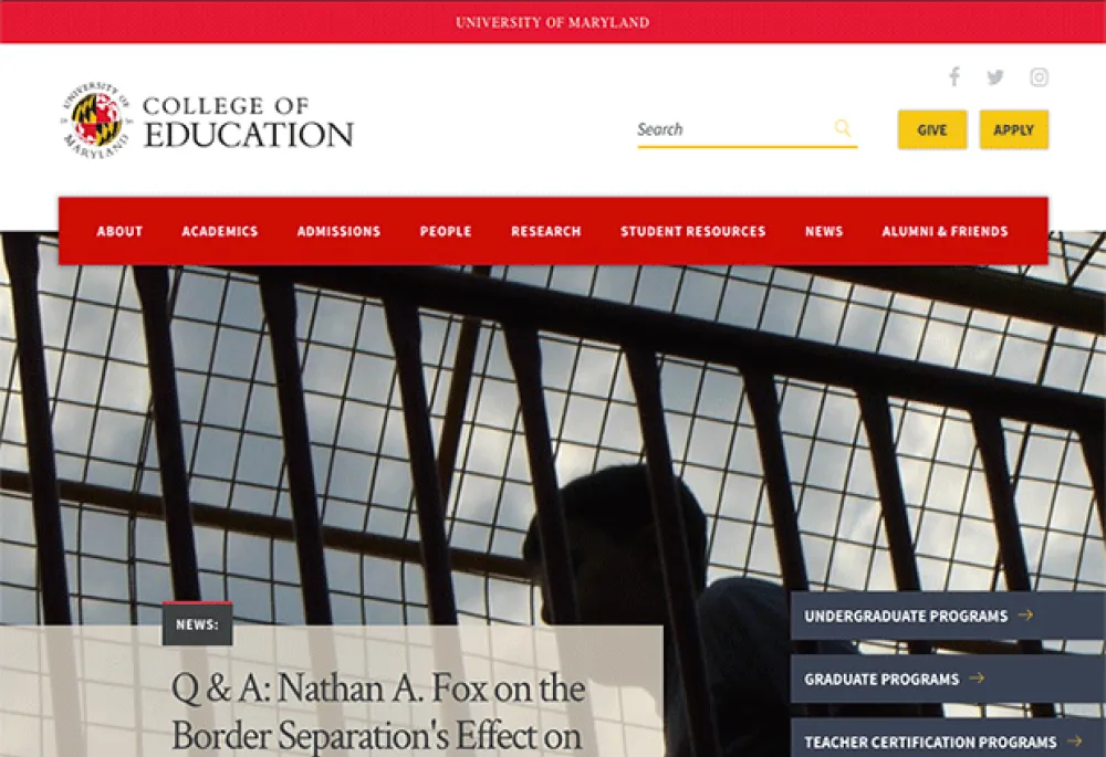 UMD College of Education home page