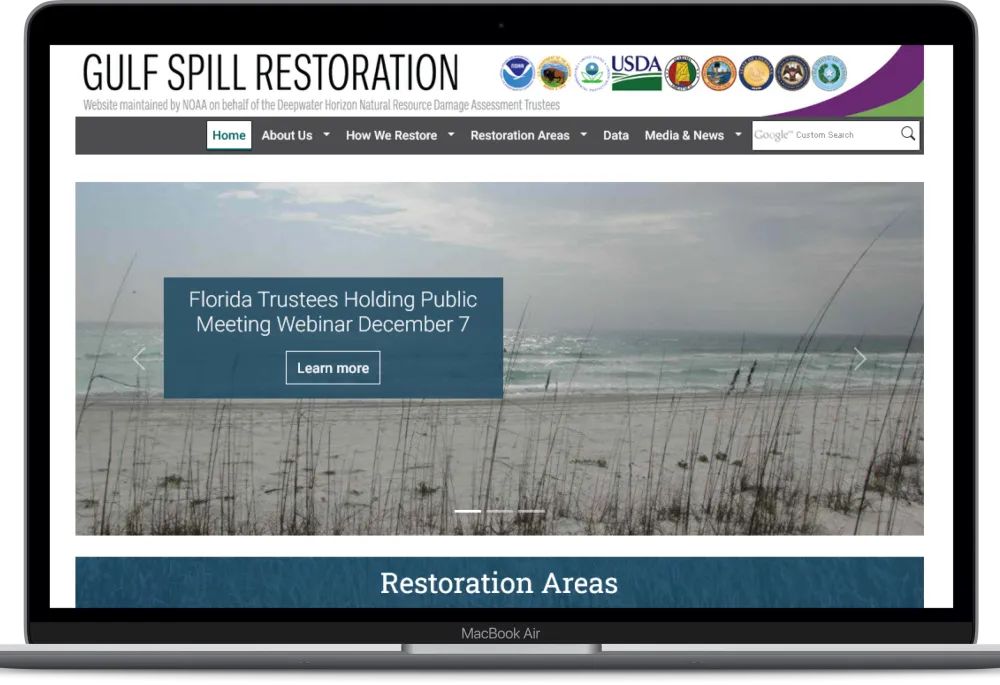 gulf spill restoration homepage