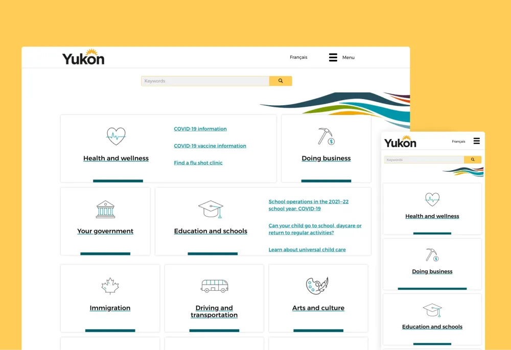 Screenshot of the Yukon.ca main page
