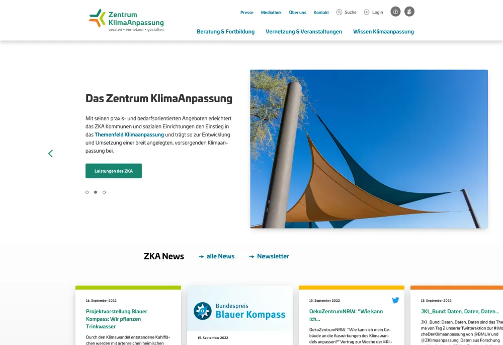 Homepage Zentrum KlimaAnpassung