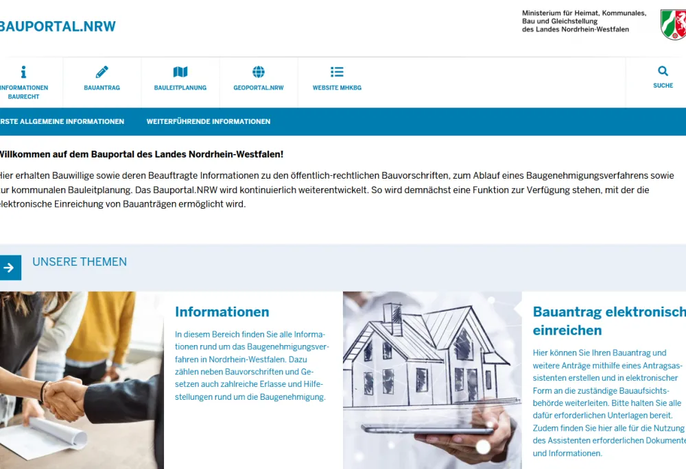 Bauportal Homepage