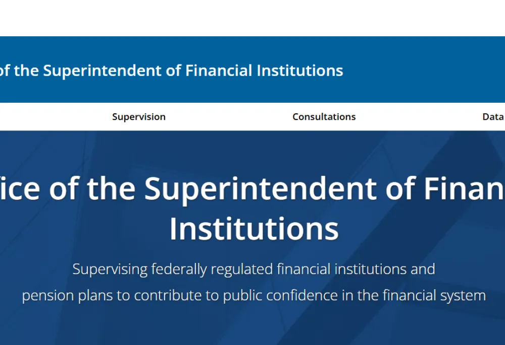 OSFI Home page banner showing the top of the site