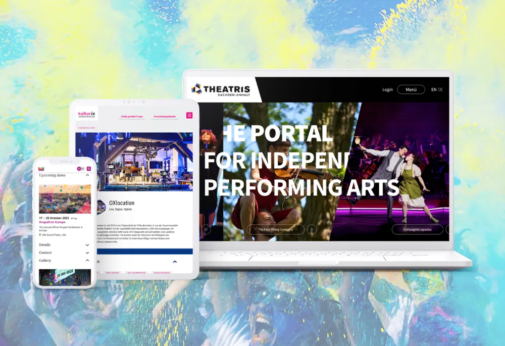 Montage of different websites on different device screens