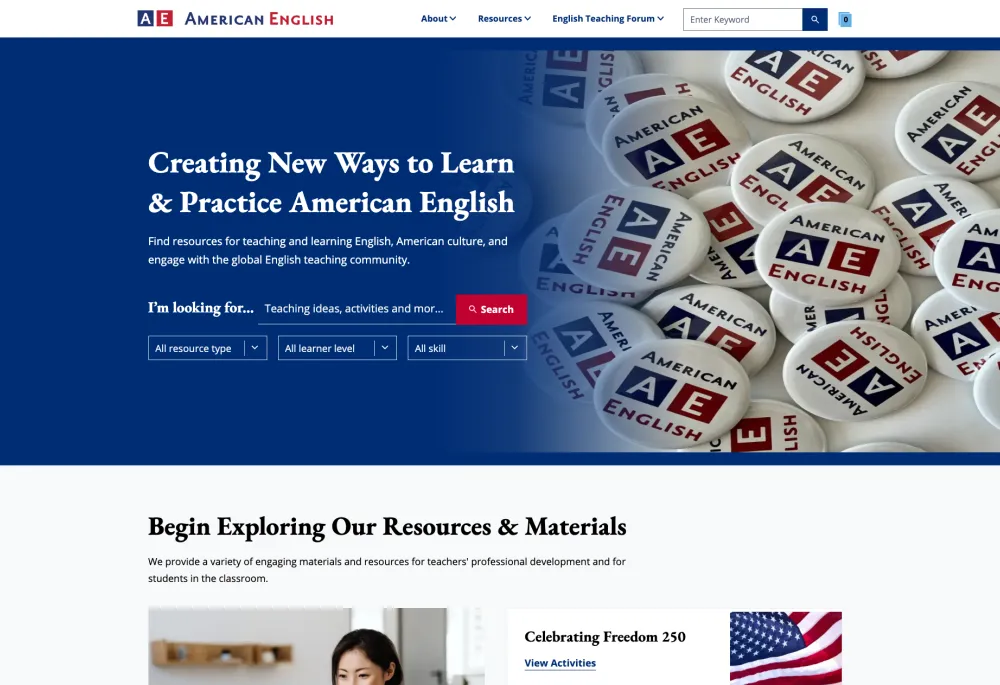 American English Drupal Website