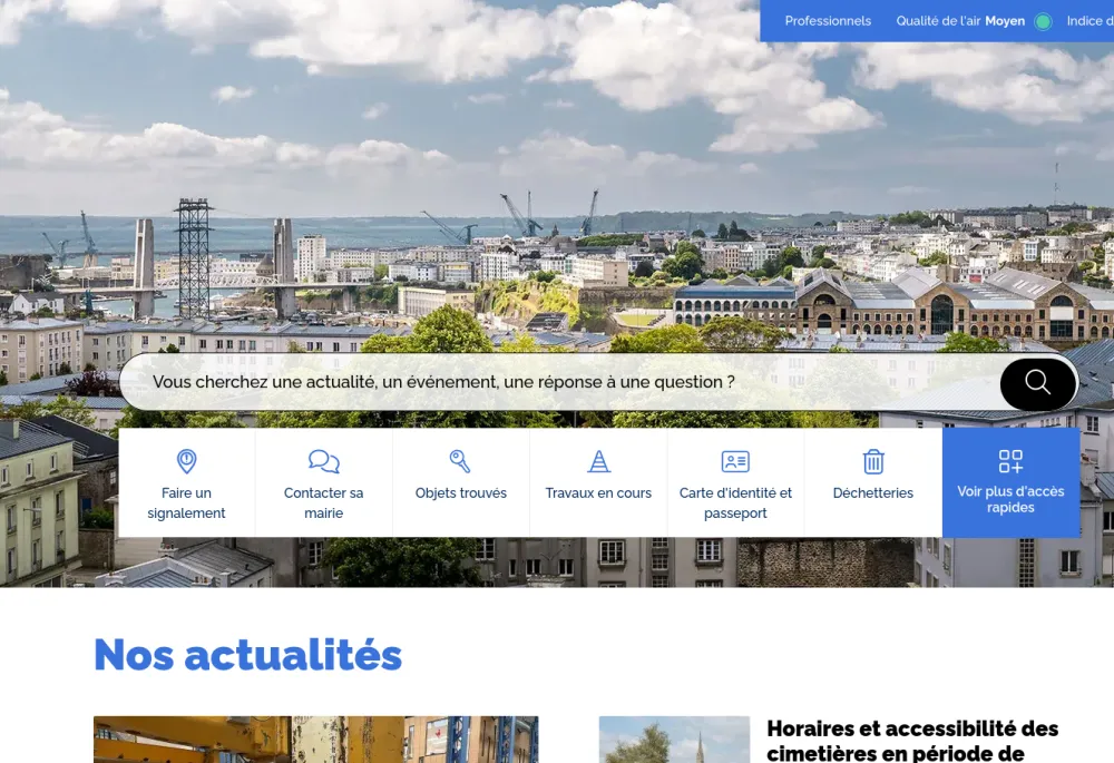 Brest website homepage