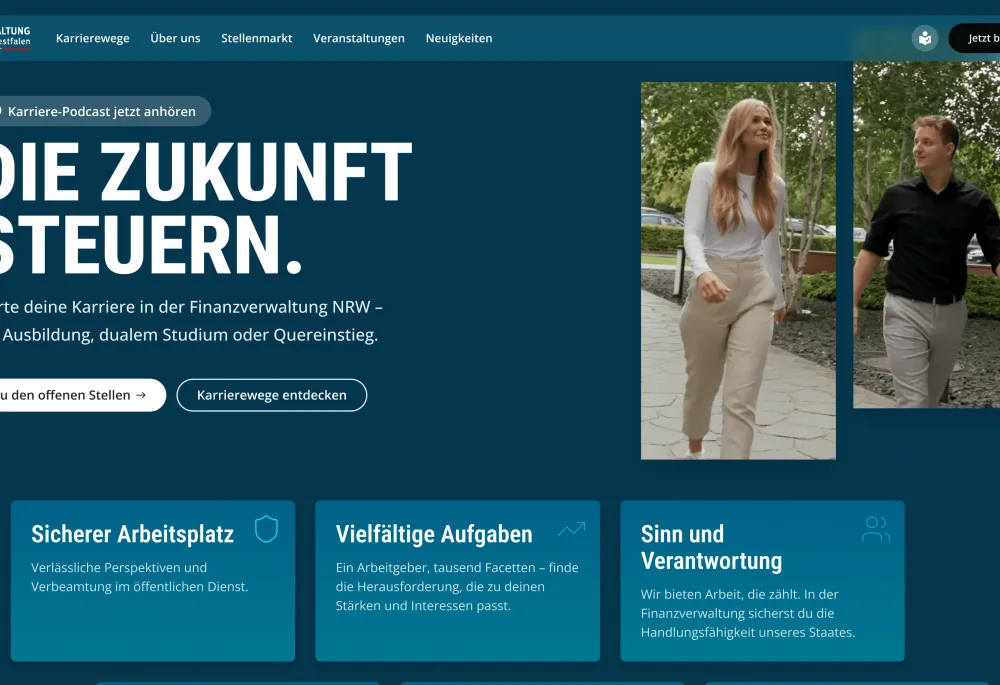 Screenshot of the die-zukunft-steuern.nrw Relaunch