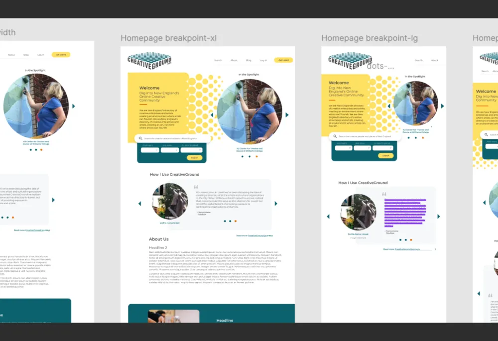 Responsive homepage design ensuring consistent user experience across desktop, tablet, and mobile devices, built on Material Design foundation.