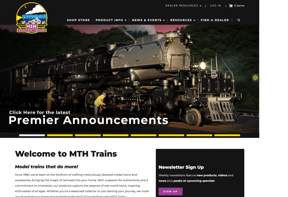 mthtrains homepage web design