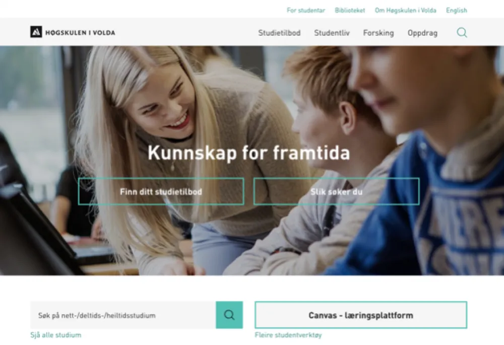 Screenshot hivolda.no front page