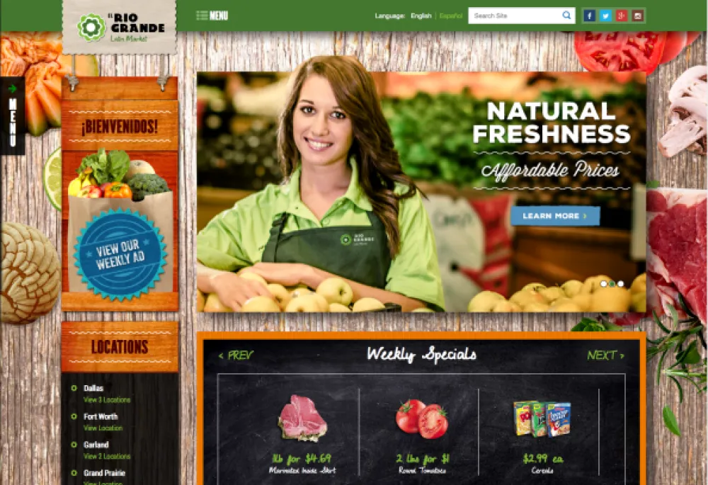 Screenshot of El Rio Grande Homepage
