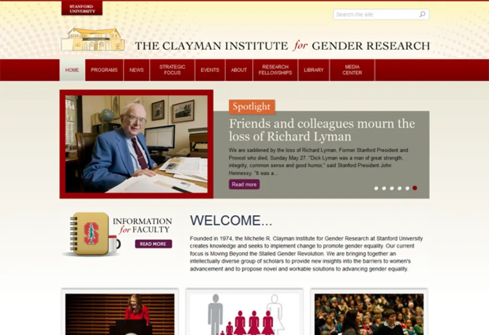 Stanford Clayman Institute for Gender Research frontpage