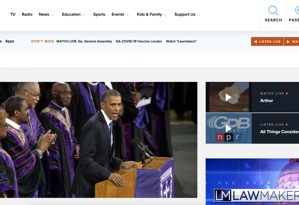 Homepage of GPB.org