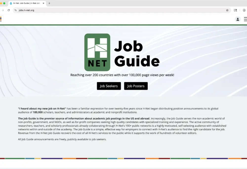 H-Net Job Guide: home page screenshot