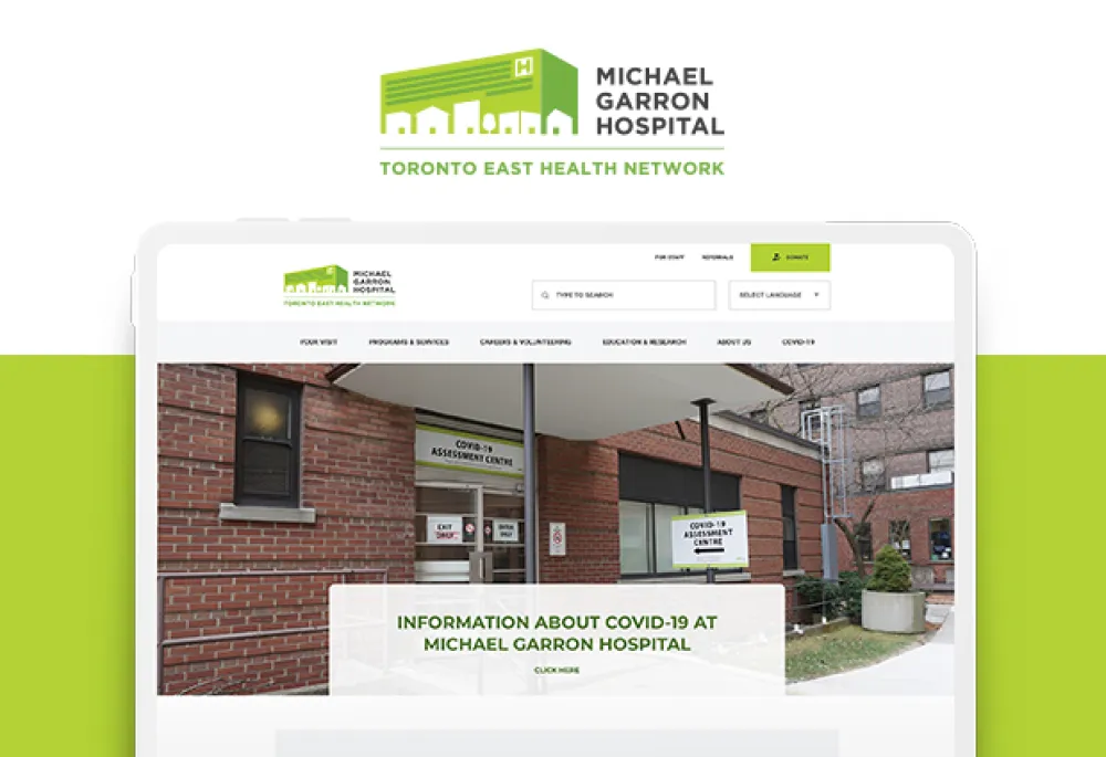 Homepage of Kingston General Hospital with Logo