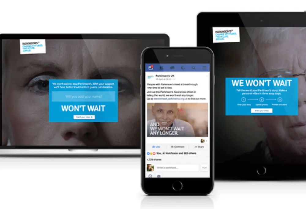 Parkinson's UK, We Won't Wait home page
