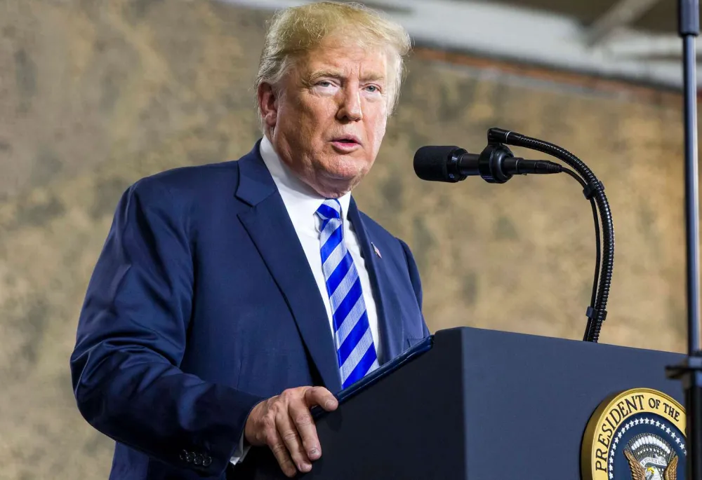 president donald j trump at podium