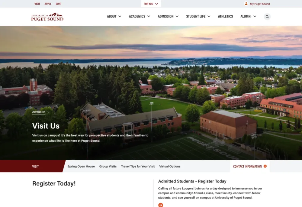 university of puget sound website home page
