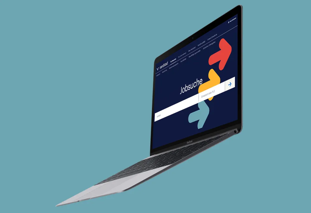 Randstad site on a laptop