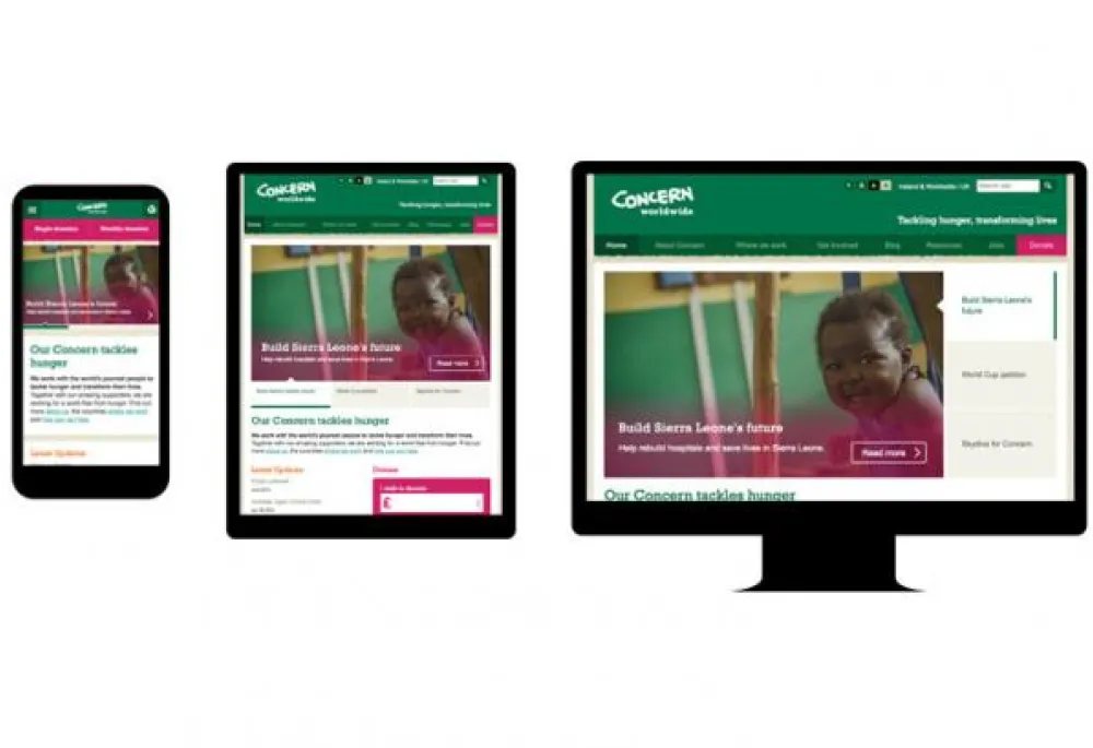 Mobile, Tablet & Desktop designs for concern.net