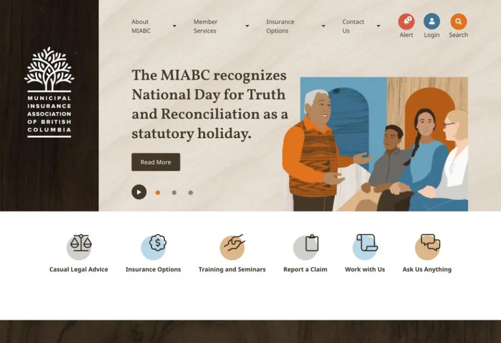 MIABC website homepage 