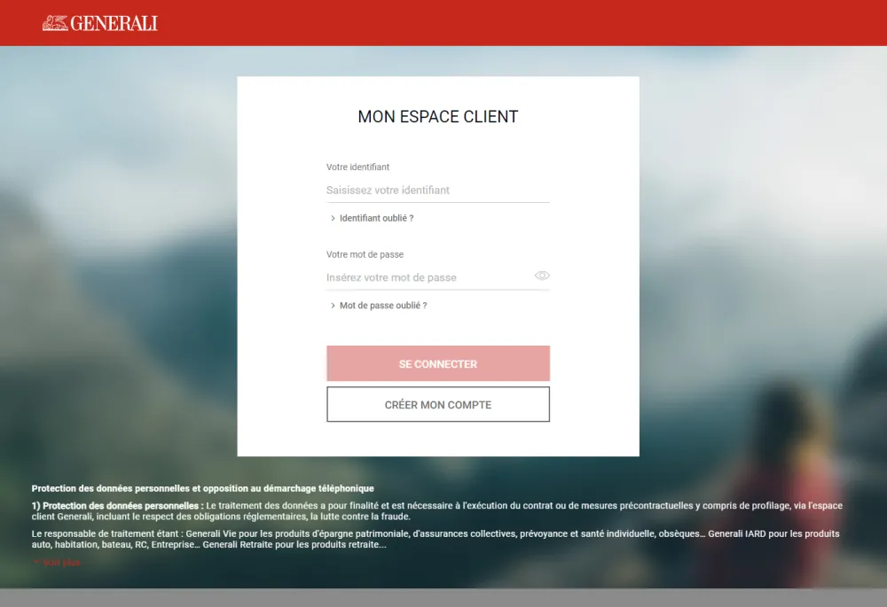 Customer Area Homepage
