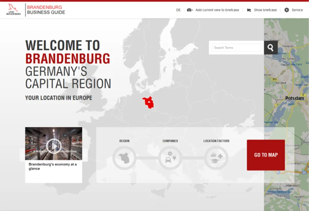 Screenshot www.brandenburg-business-guide.de