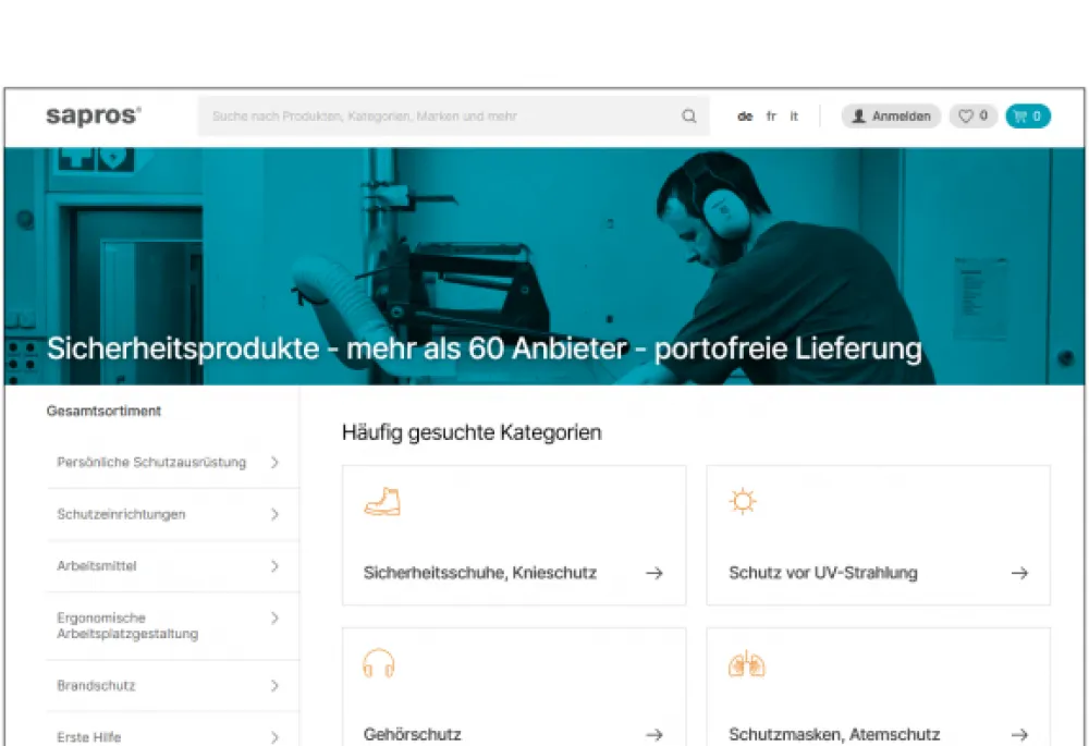 sapros.ch homepage