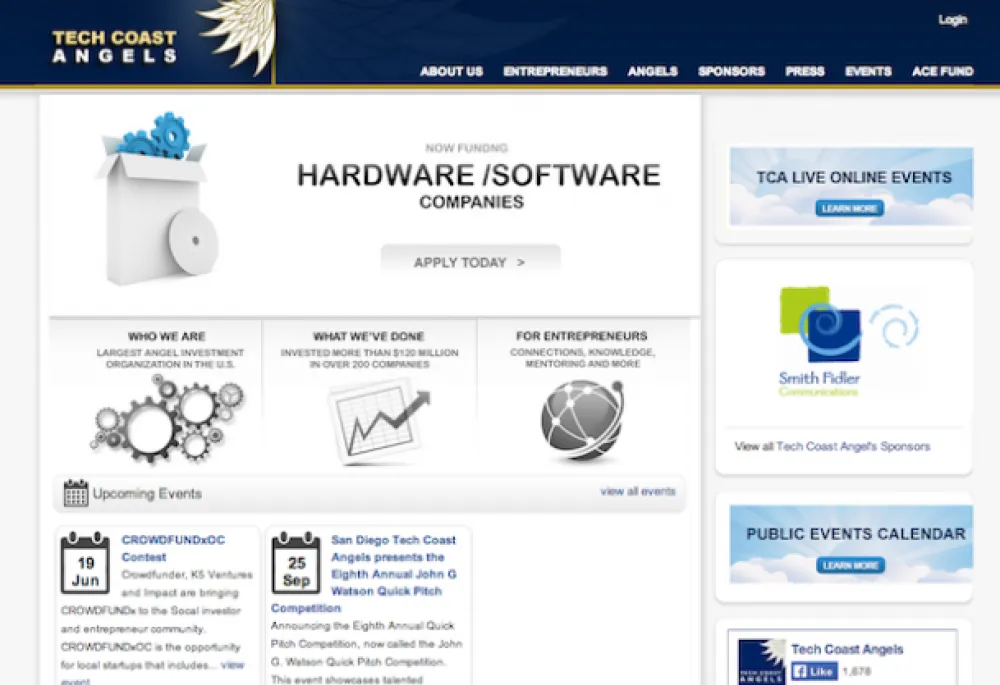 Tech Coast Angels home page