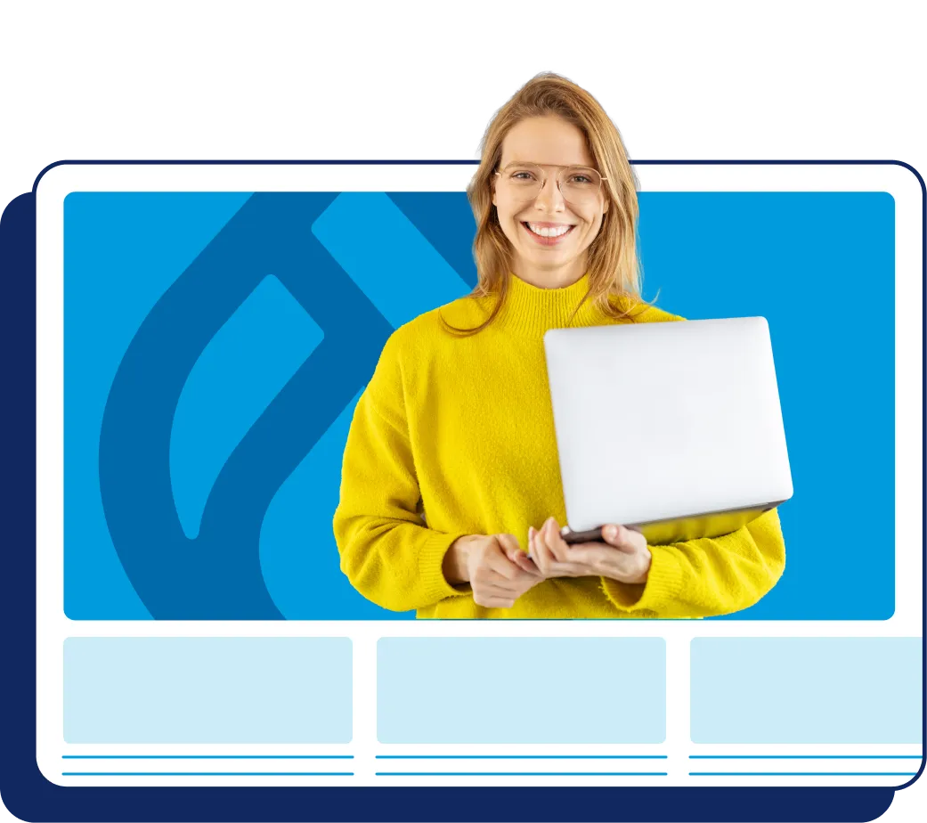 woman holding a laptop