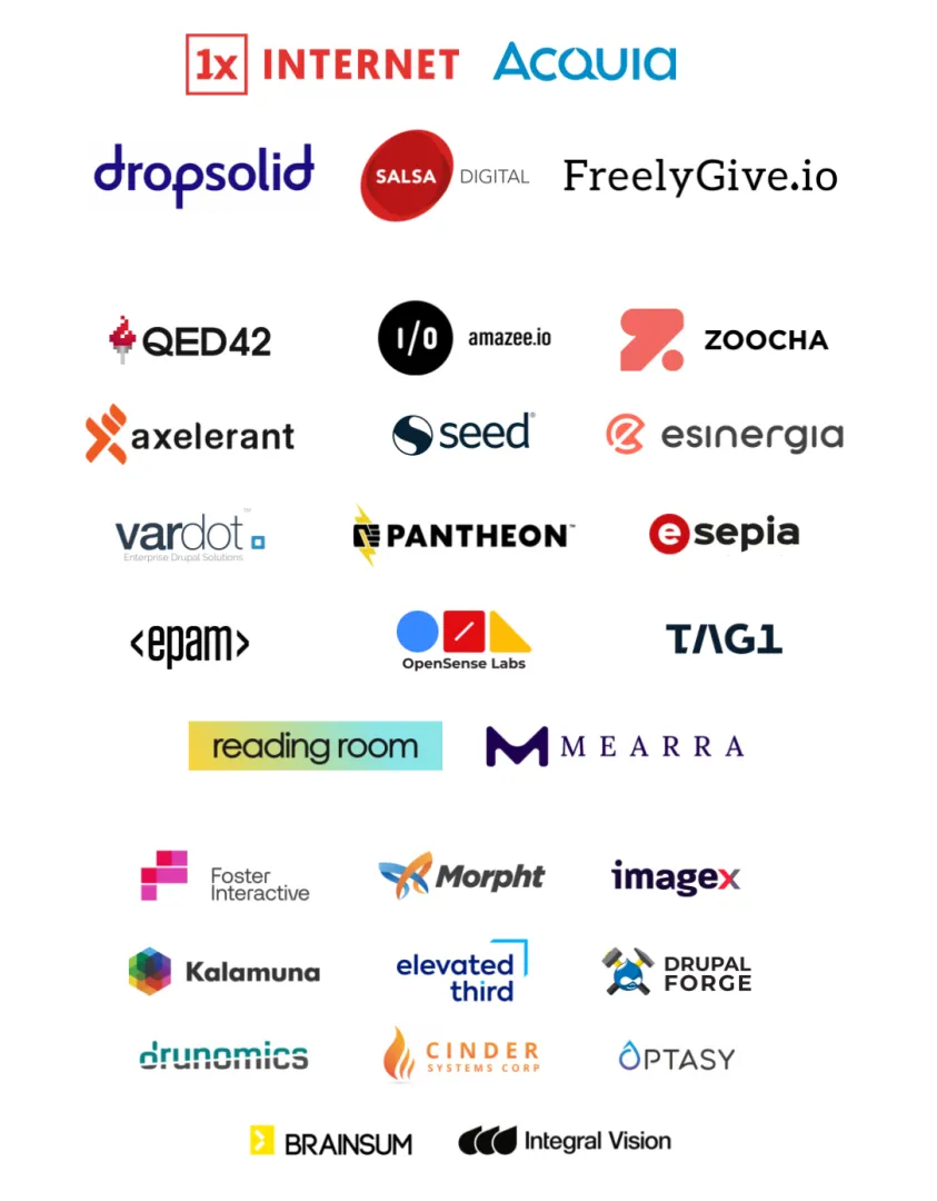 Drupal AI Initiative Partners logo wall