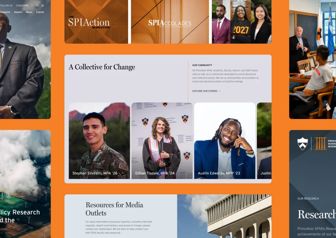 Screenshots from the Princeton University website