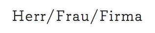 Herr/Frau/Firma Berlin