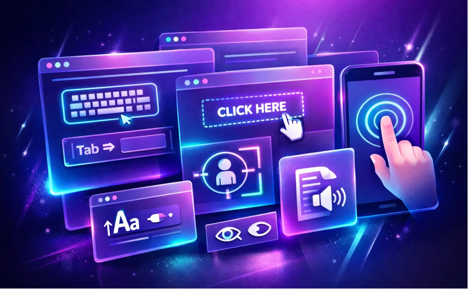Interfaces showing common accessibility validation targets