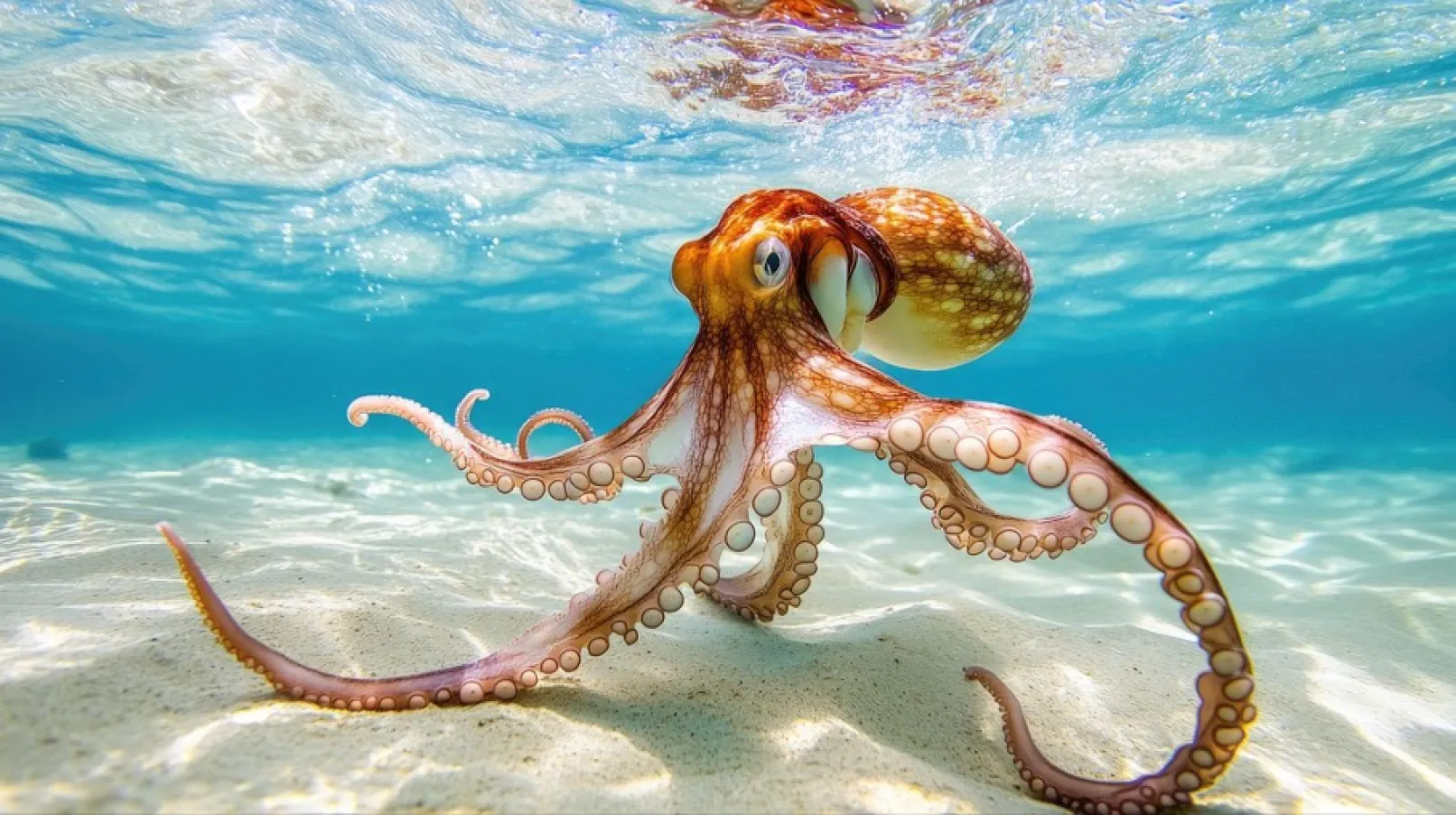 Image of an octopus in clear water