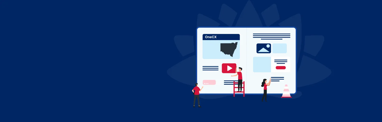 Flat illustration of the Investment NSW website