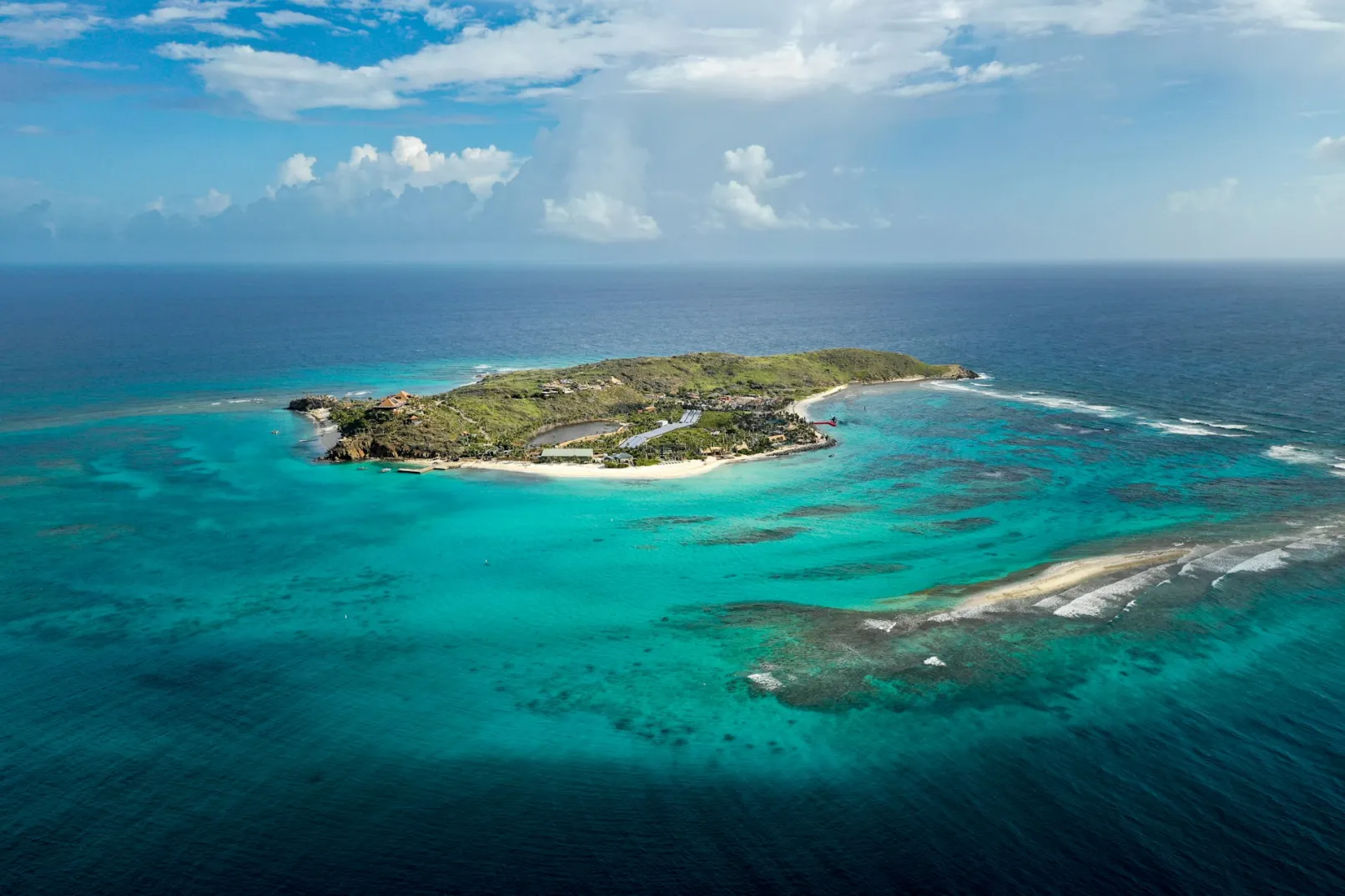 Drone shot of Necker Island, which is part of the British Virgin Islands. Instagram @kev.wolf