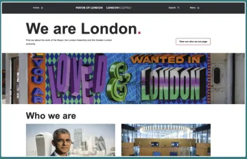 A screenshot of We are London website