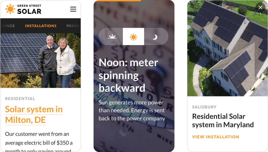 How the website looks on different devices