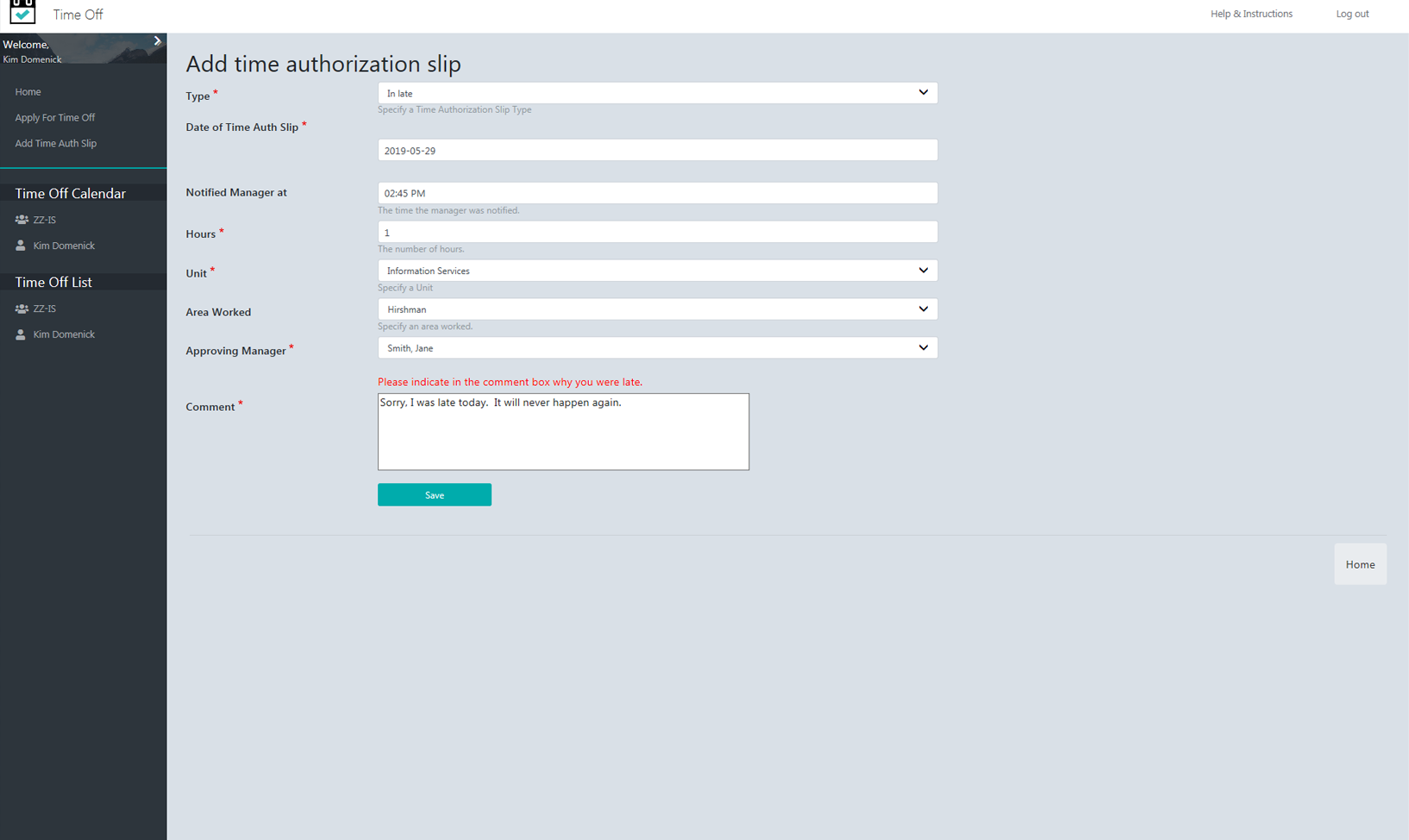 Add Schedule Deviation